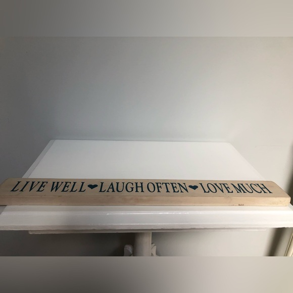 LIVE WELL 💙 LOVE MUCH 21” Block Wood Sign - Picture 6 of 9